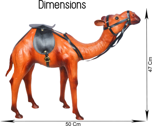 VMSK HandiCrafts Standing Camel | Leather | 18” Inch | Decorative Showpiece