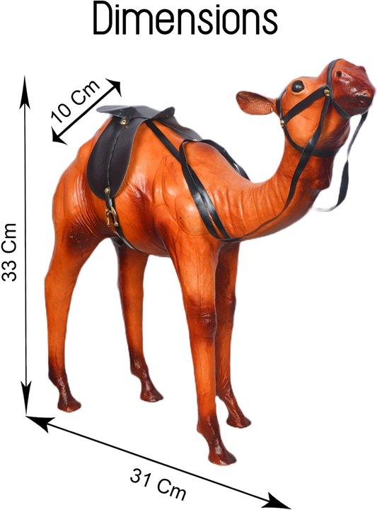 VMSK HandiCrafts Standing Camel | Leather | 12” Inch | Decorative Showpieces