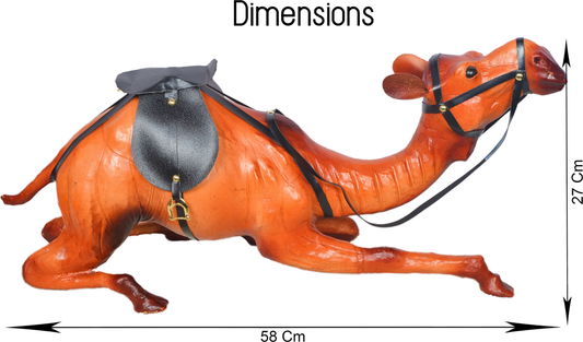 VMSK HandiCrafts Sitting Camel | Leather | 19” Inch's | Decorative Showpiece