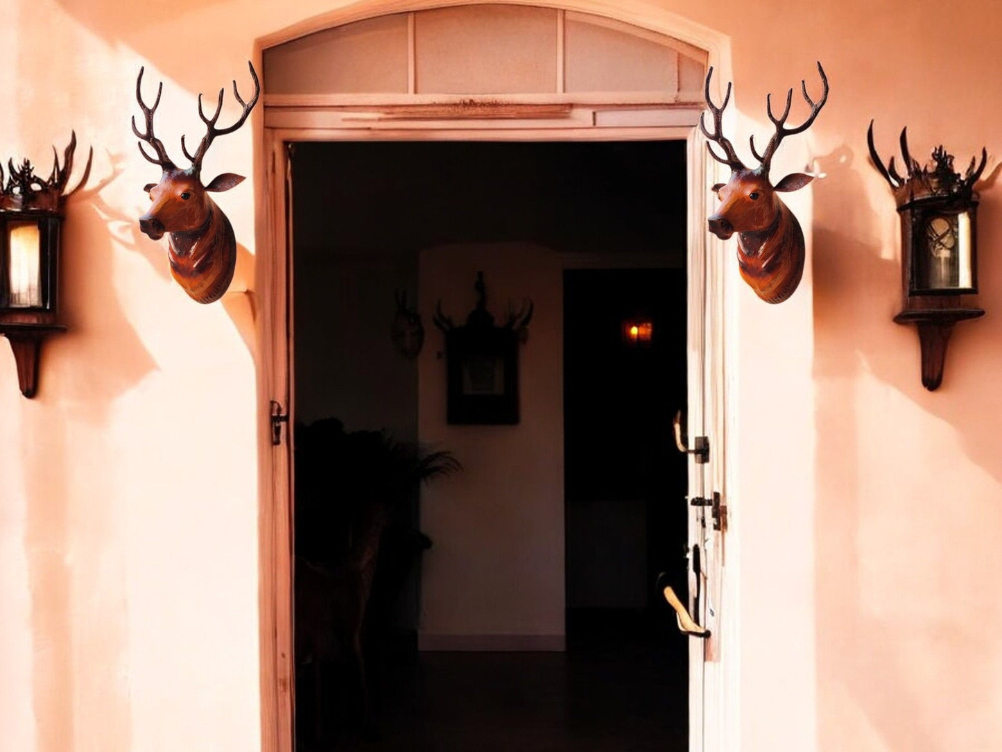 Barasingha Deer Head Wall Hanging Showpiece | Set of 2 | 18”Inch Each