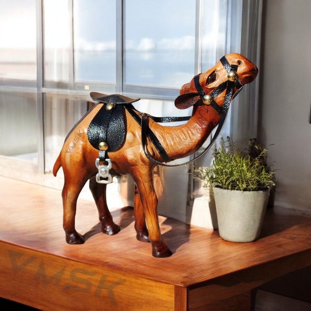 VMSK HandiCraft Standing Camel | 6” Inch | Brown | Decorative Sowpiece