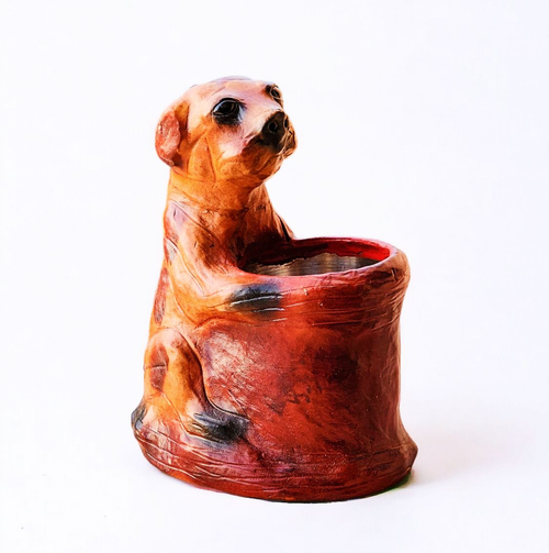 Puppy Pen Holder | 12” Inch | Brown Handmade Showpiece