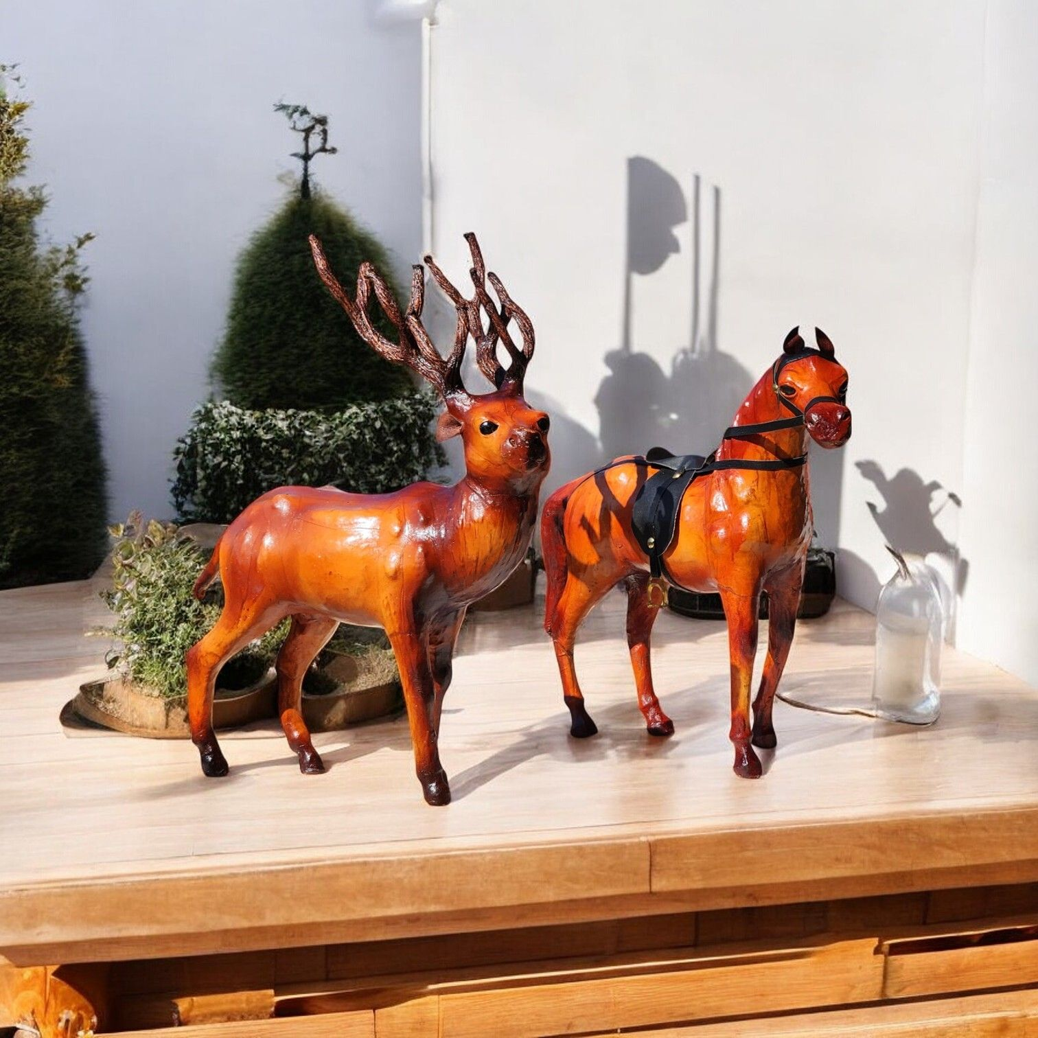 VMSK Barasingha Deer & Horse Showpiece ( 12 Inch )