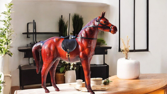 VMSK HandiCraft Standing Horse | 18" Inch's | Premium Decorative Showpiece