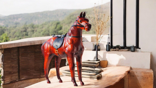 VMSK HandiCraft Standing Horse | 18" Inch's | Premium Decorative Showpiece
