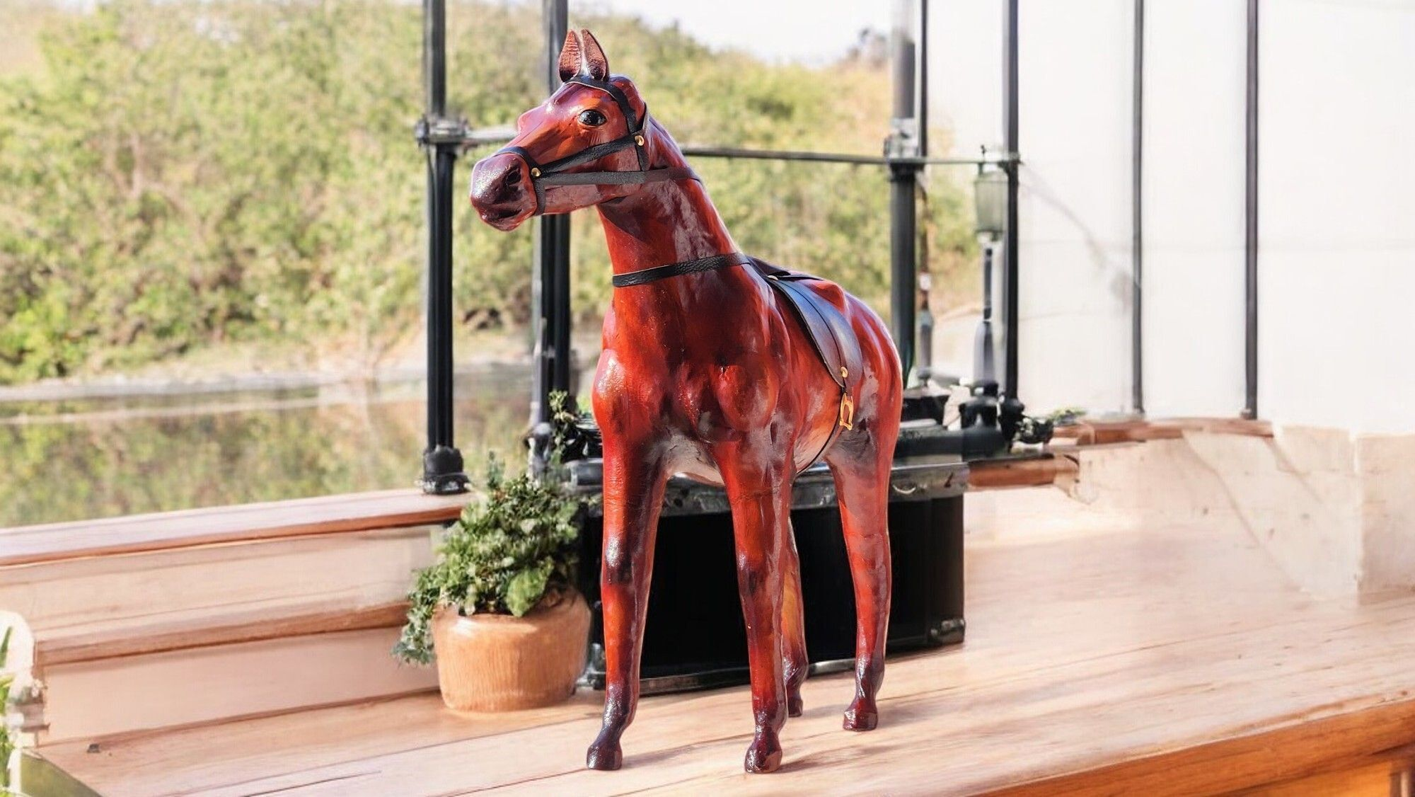 VMSK HandiCraft Standing Horse | 18" Inch's | Premium Decorative Showpiece