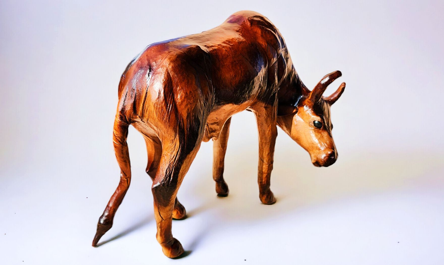 VMSK HandiCraft Cow and Calf Set | 12” Inch | Dark Brown & Lavender Coloured| Premium Decorative Showpiece