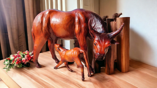VMSK HandiCraft Mother Cow | 12 Inch's | Premium Decorative Showpiece