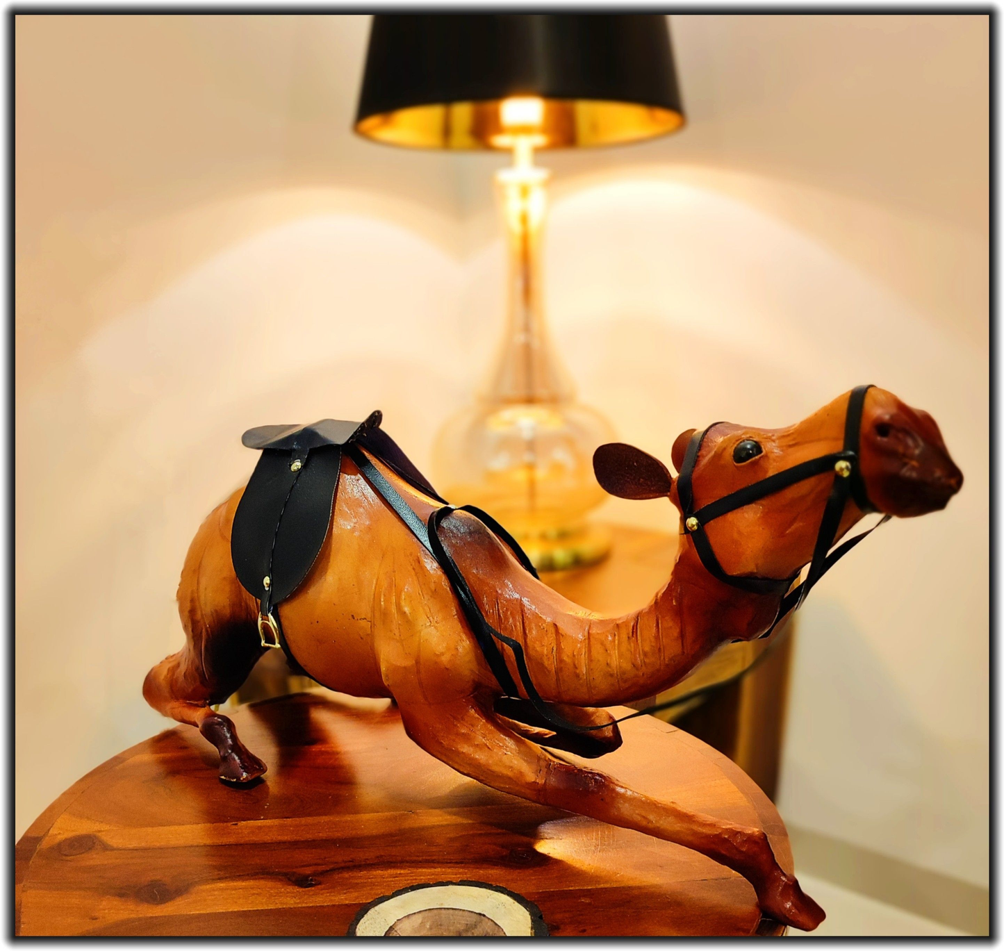VMSK HandiCraft Sitting Camel | Leather | 12” Inch | Decorative Showpiece