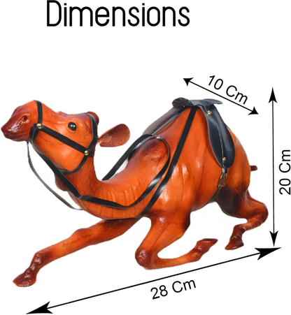 VMSK HandiCraft Sitting Camel | Leather | 12” Inch | Decorative Showpiece