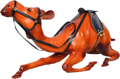 VMSK HandiCraft Sitting Camel | Leather | 12” Inch | Decorative Showpiece