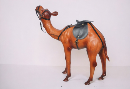 VMSK HandiCrafts Standing Camel | Leather | 18” Inch | Decorative Showpiece