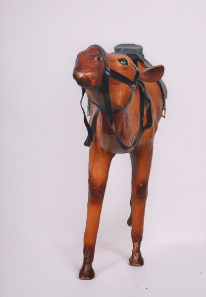 VMSK HandiCrafts Standing Camel | Leather | 18” Inch | Decorative Showpiece
