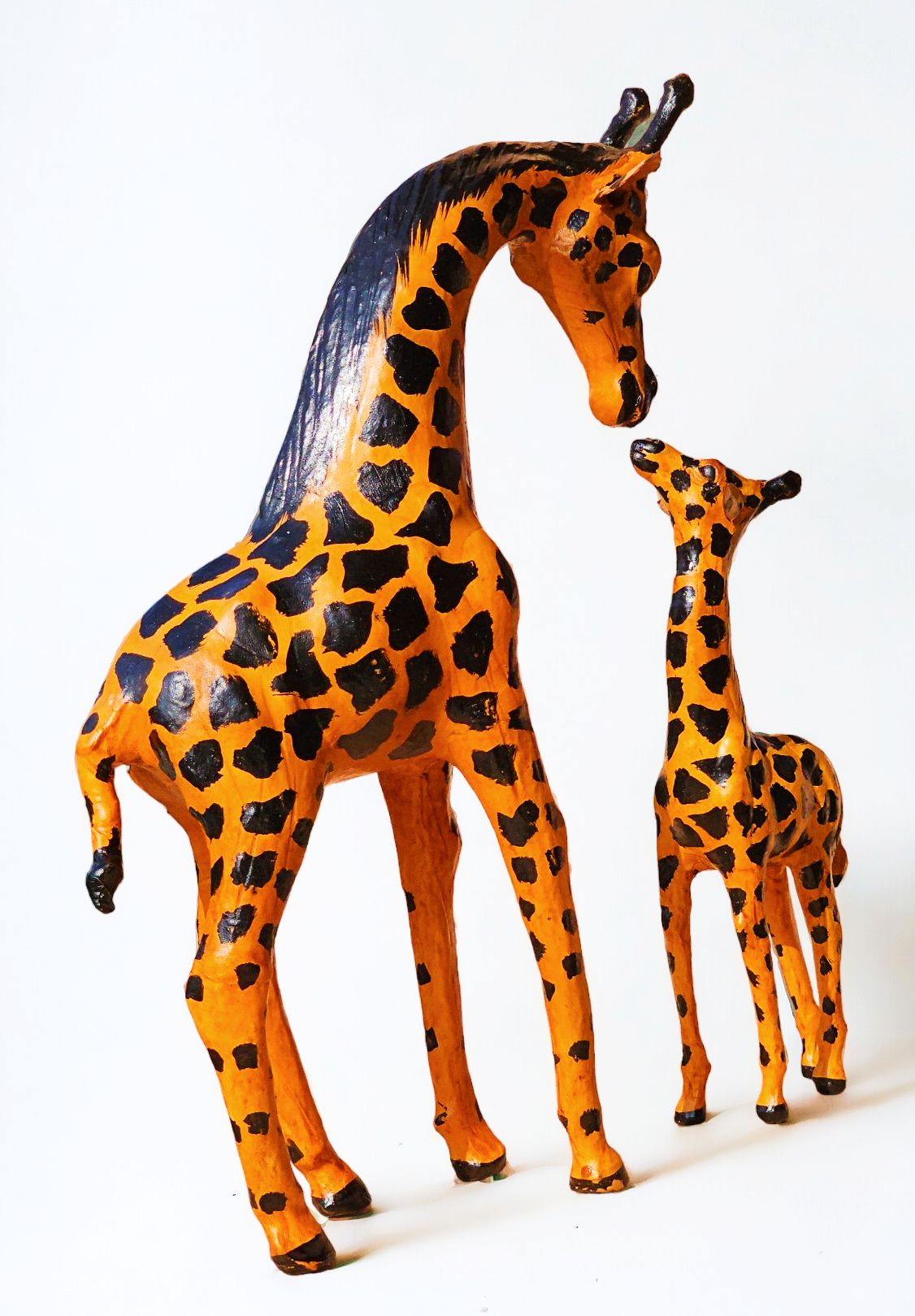 VMSK HandiCraft Giraffe Mother & Child Set | 12” Inch | Brown | Premium Decorative Showpiece