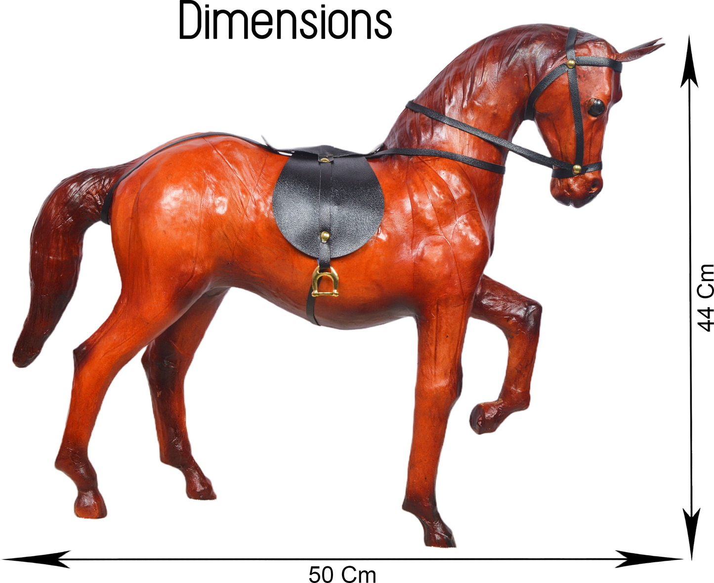 VMSK HandiCrafts Shivaji's Horse | Leather | 18” Inch | Brown | Premium Decorative Showpiece