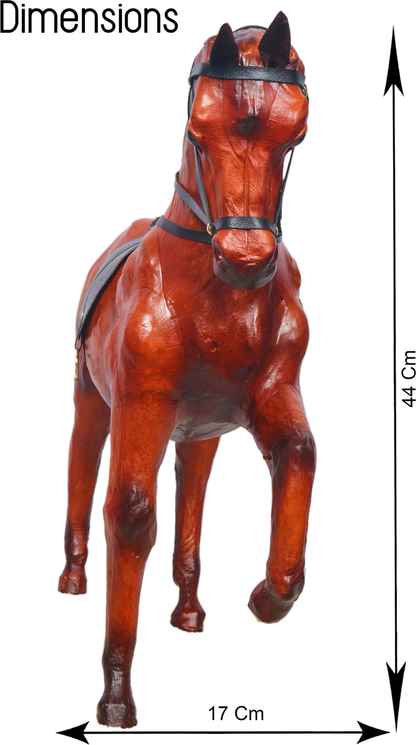 VMSK HandiCrafts Shivaji's Horse | Leather | 18” Inch | Brown | Premium Decorative Showpiece