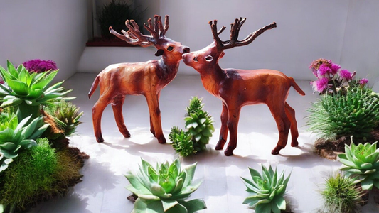 VMSK HandiCraft Reindeer Set | 6” Inch | Brown | Decorative Showpiece