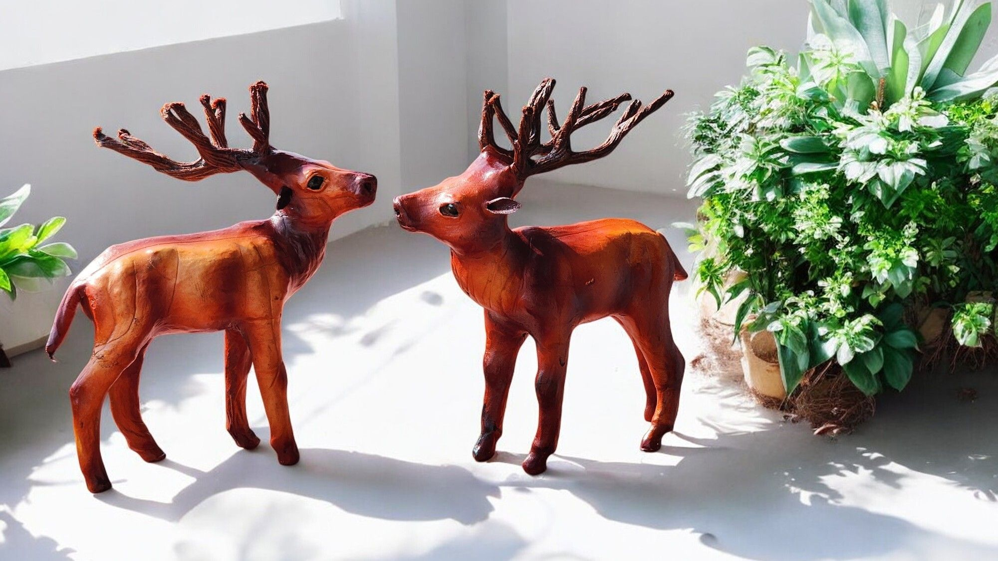 VMSK HandiCraft Reindeer Set | 6” Inch | Brown | Decorative Showpiece