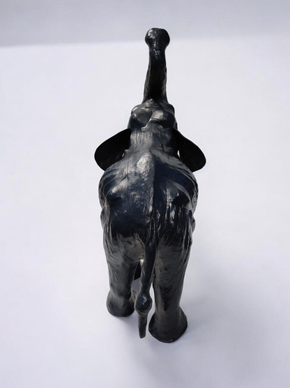 VMSK HandiCrafts Elephant Showpiece| Leather | 12” Inch | Dark Grey & Black| Premium Showpiece
