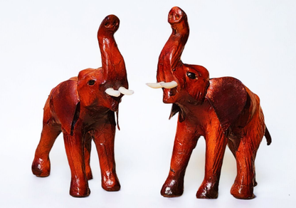 VMSK HandiCraft Elephant - 2 Pieces | 6” Inch | Brown | Decorative Showpieces