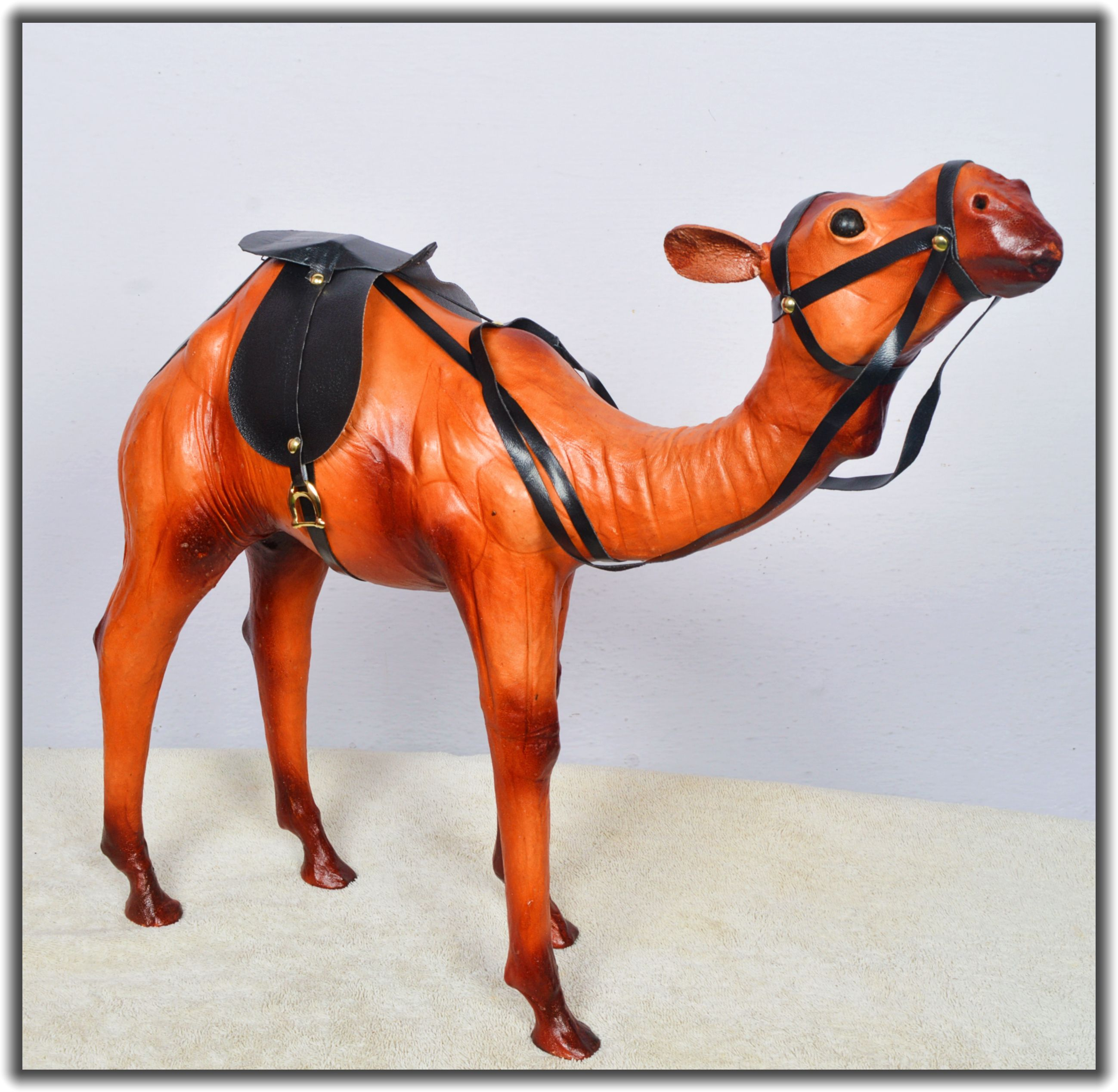 VMSK HandiCrafts Standing Camel | Leather | 12” Inch | Decorative Showpieces