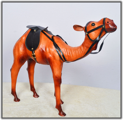 VMSK HandiCrafts Standing Camel | Leather | 12” Inch | Decorative Showpieces