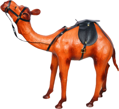 VMSK HandiCrafts Standing Camel | Leather | 12” Inch | Decorative Showpieces