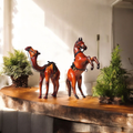 VMSK HandiCraft Standing Camel & Rearing Horse Set | 12” Inch's Each | Decorative SHowpiece