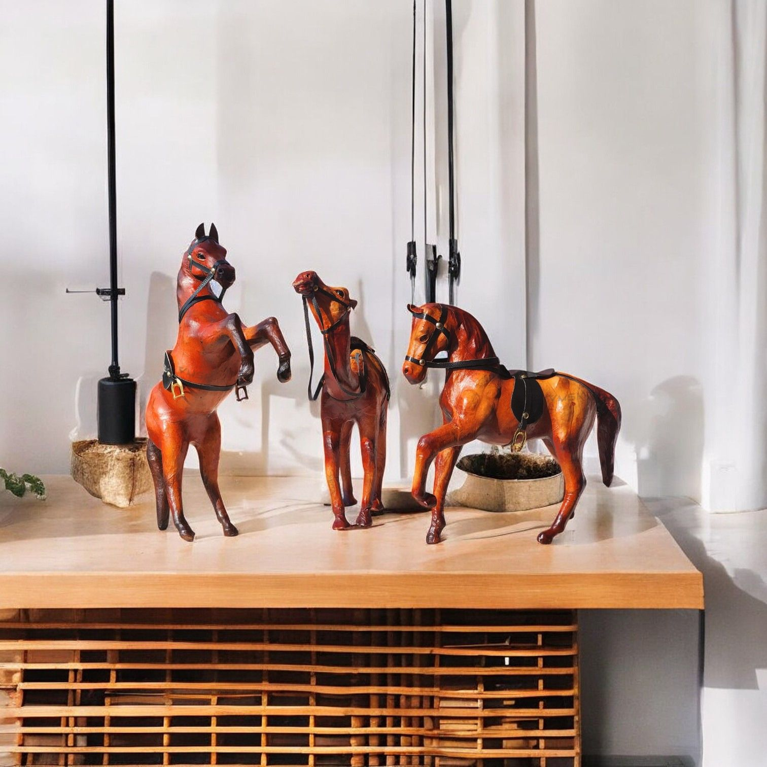 VMSK HandiCraft Camel , Rearing and Shivaji's Horse Set | 12” Inch's Each | Decorative Showpieces