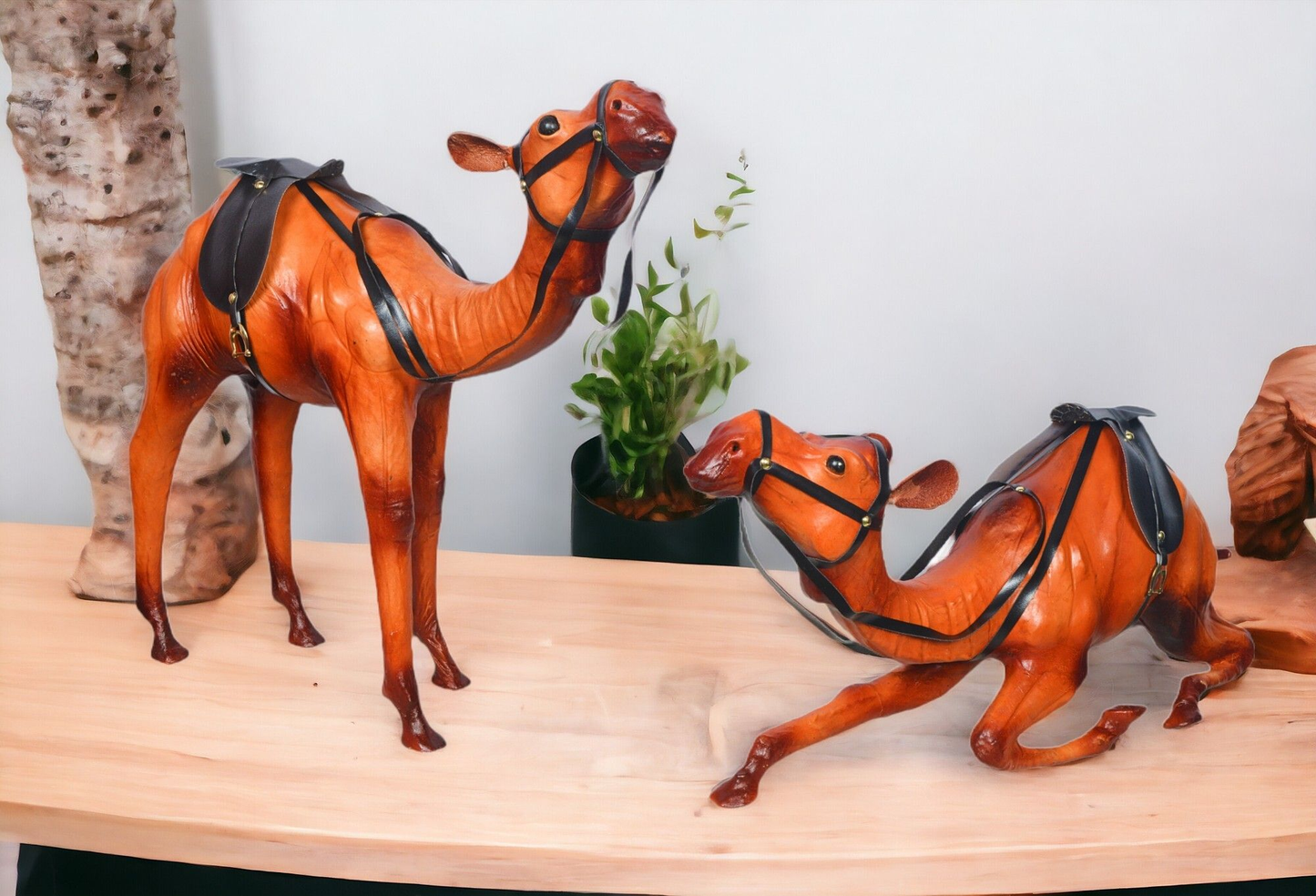 VMSK HandiCrafts Sitting & Standing Camel Pair | Set of 2 | 12” Inch Each | Decorative Showpiece