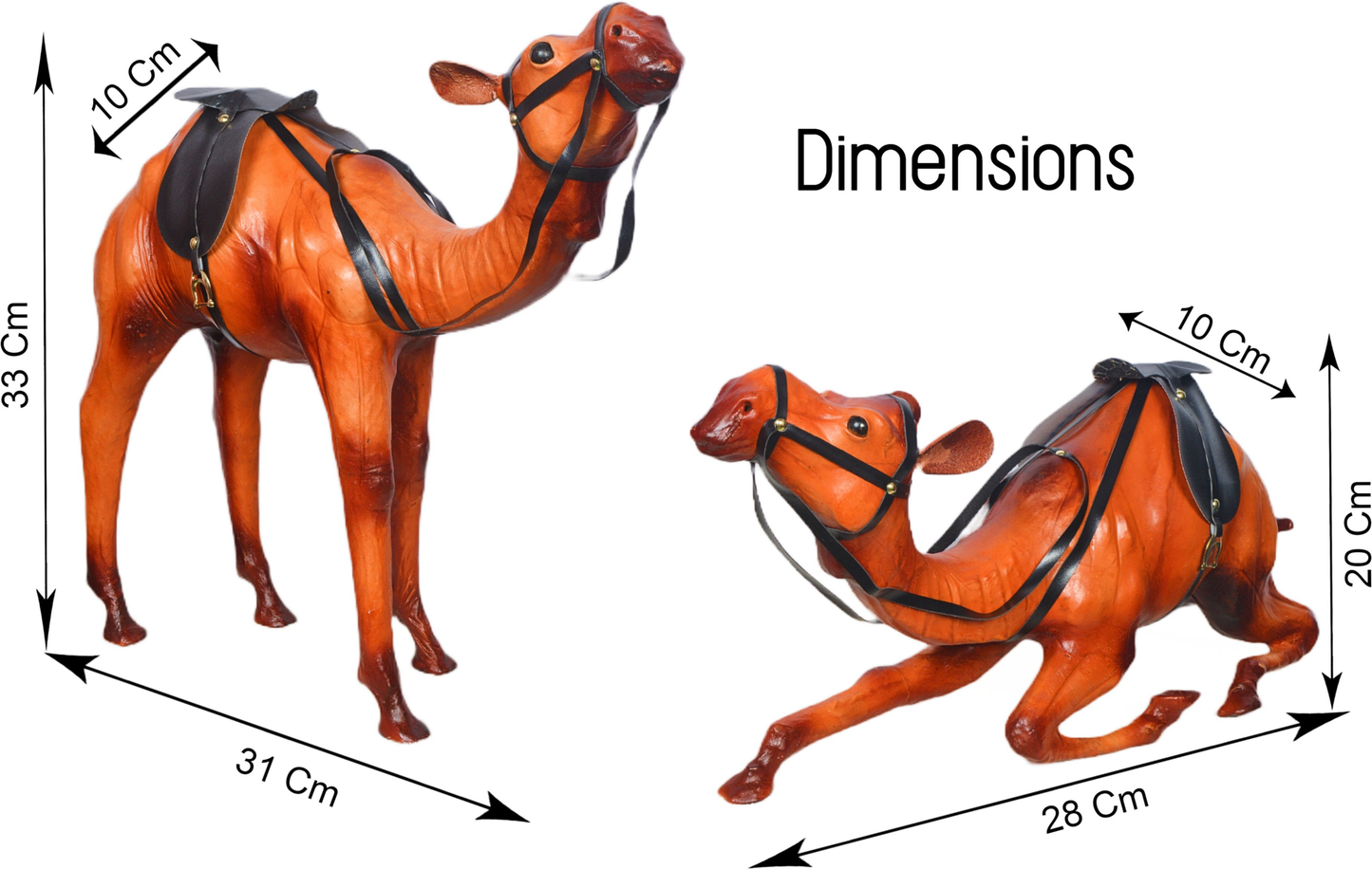 VMSK HandiCrafts Sitting & Standing Camel Pair | Set of 2 | 12” Inch Each | Decorative Showpiece