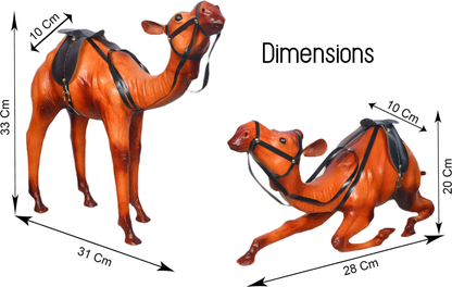 VMSK HandiCrafts Sitting & Standing Camel Pair | Set of 2 | 12” Inch Each | Decorative Showpiece