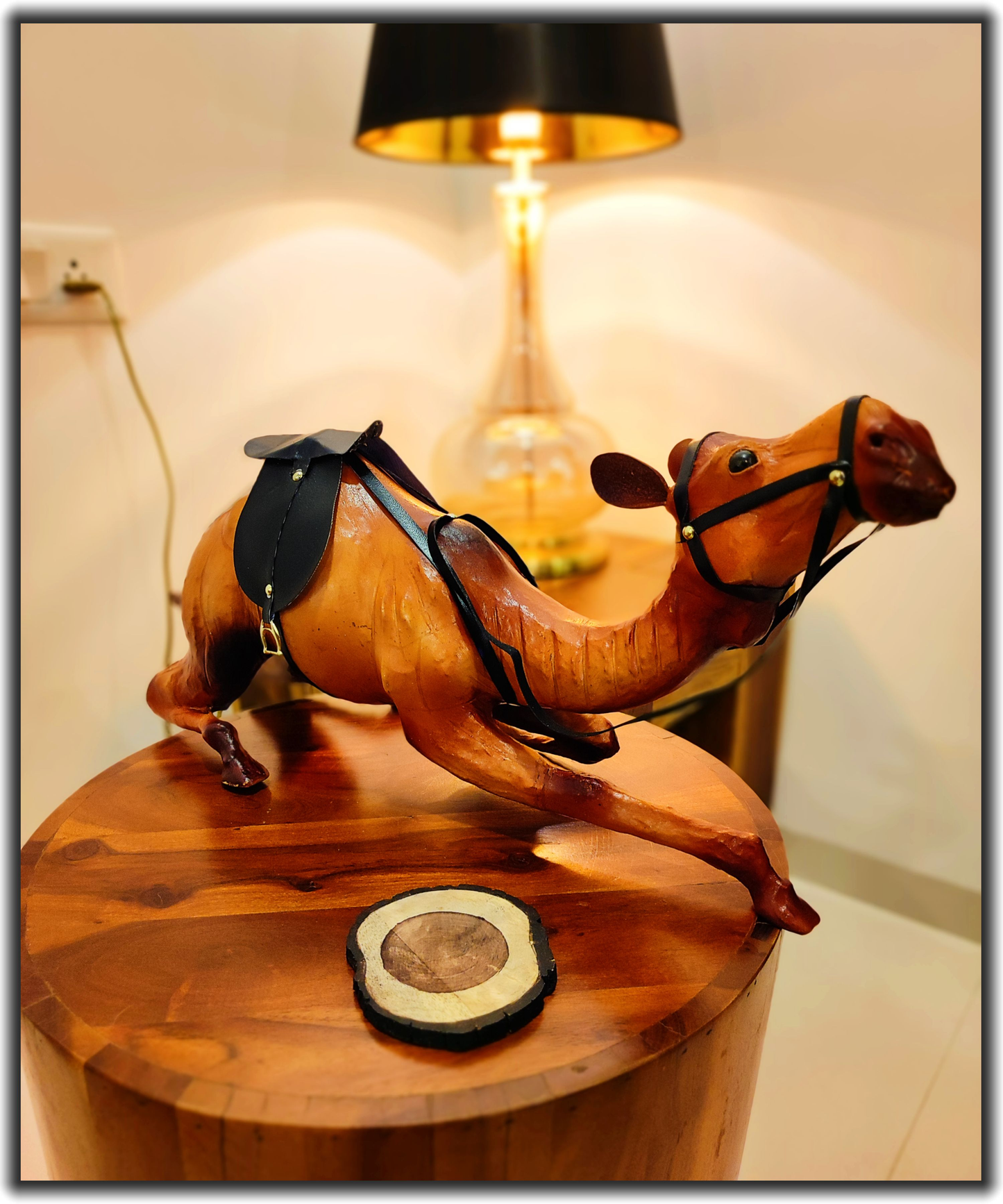 VMSK HandiCrafts Sitting Camel | Leather | 19” Inch's | Decorative Showpiece