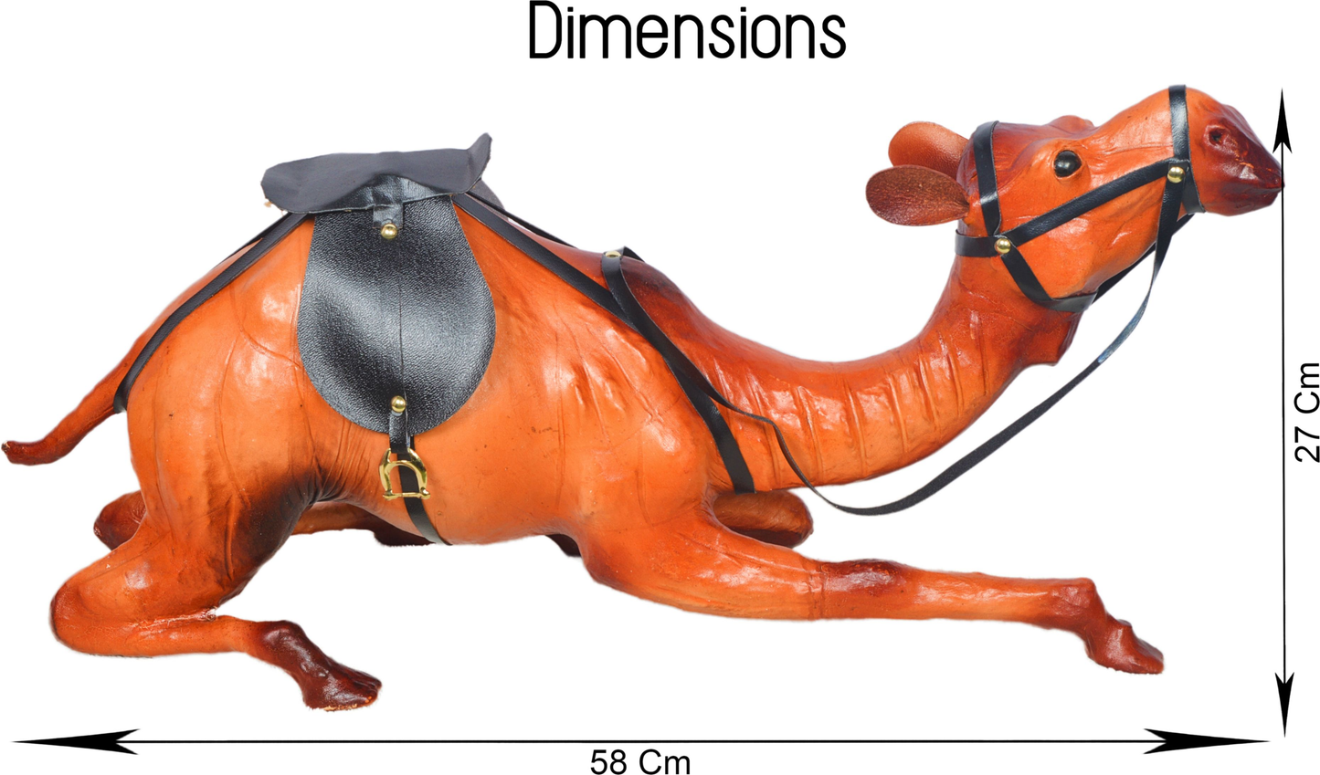 VMSK HandiCrafts Sitting Camel | Leather | 19” Inch's | Decorative Showpiece