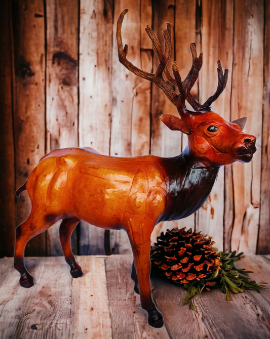 VMSK HandiCrafts Reindeer | Barasingha Showpiece | 12” Inch | Brown | Premium