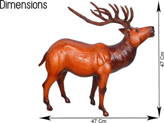 VMSK HandiCrafts Reindeer | Leather | 18” Inch | Dark Brown | Premium  Showpiece