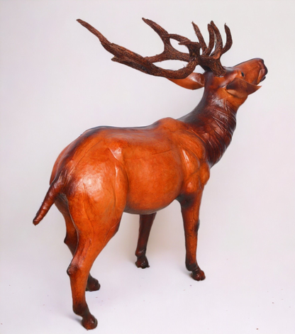 VMSK HandiCrafts Reindeer | Leather | 18” Inch | Dark Brown | Premium  Showpiece