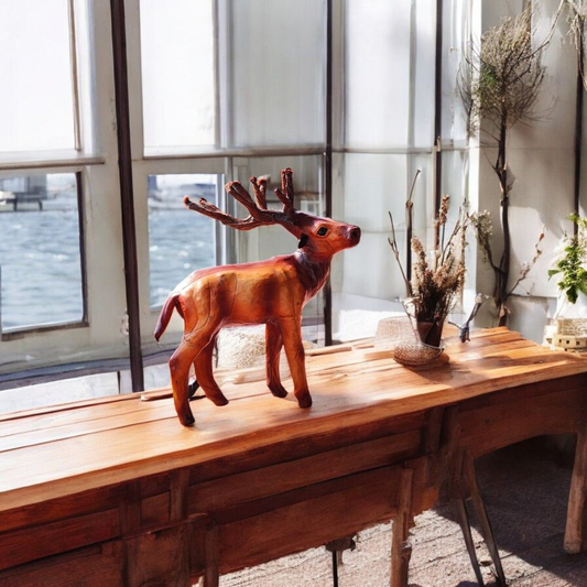 VMSK HandiCraft Reindeer| Barasingha | 6” Inch | Brown | Decorative Showpiece