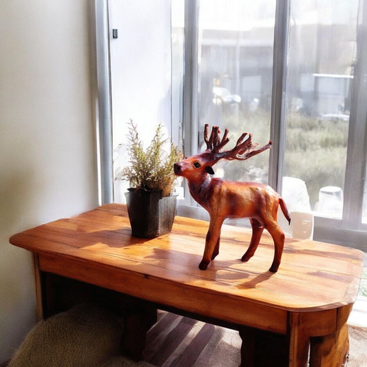 VMSK HandiCraft Reindeer| Barasingha | 6” Inch | Brown | Decorative Showpiece