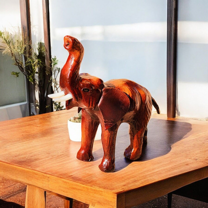 VMSK HandiCraft Elephant | Appu | 6” Inch | Brown | Decorative Showpiece
