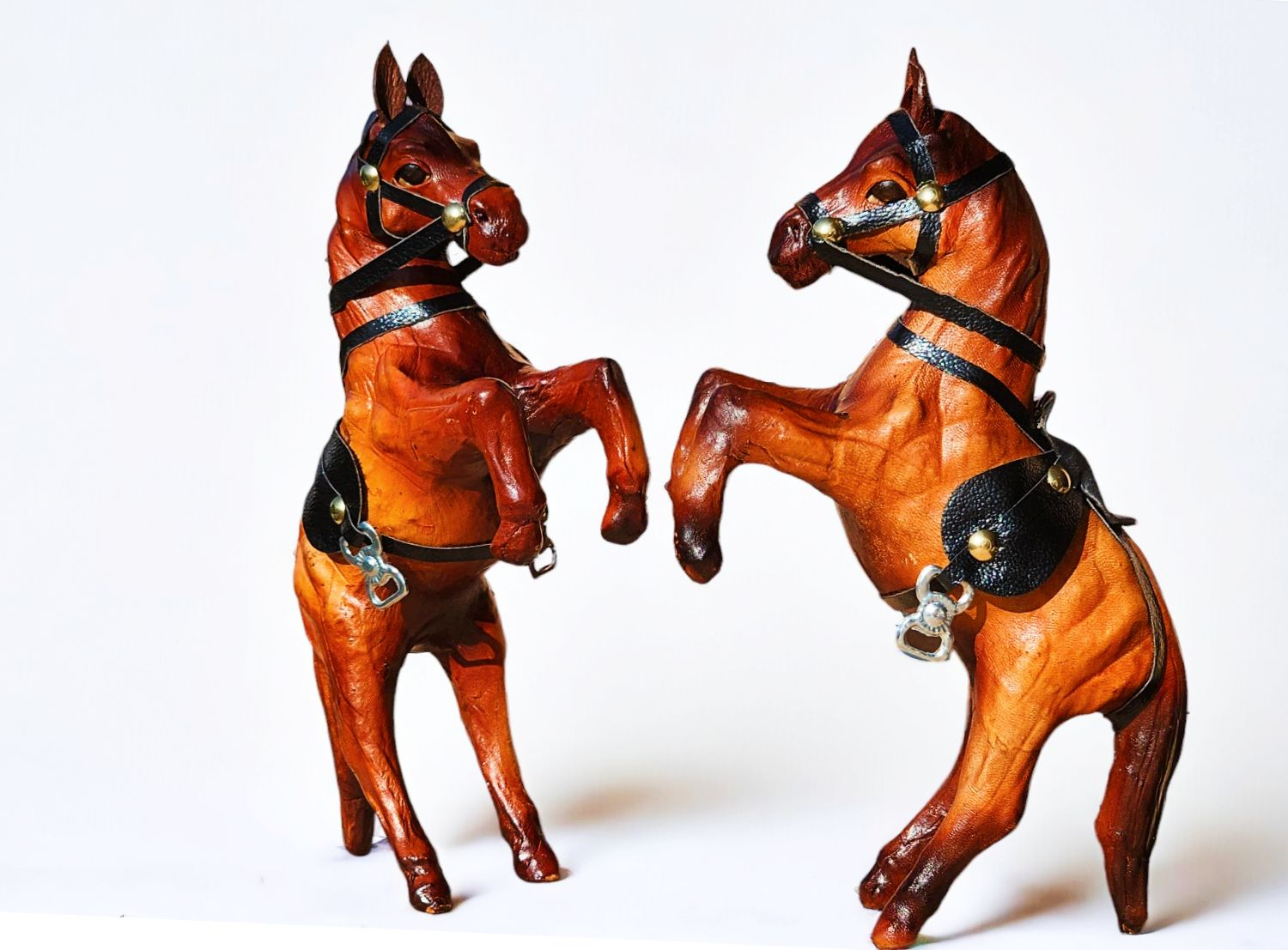 VMSK HandiCrafts Jumping Horse Showpiece Set | 6” Inch | Brown | Decorative Showpiece