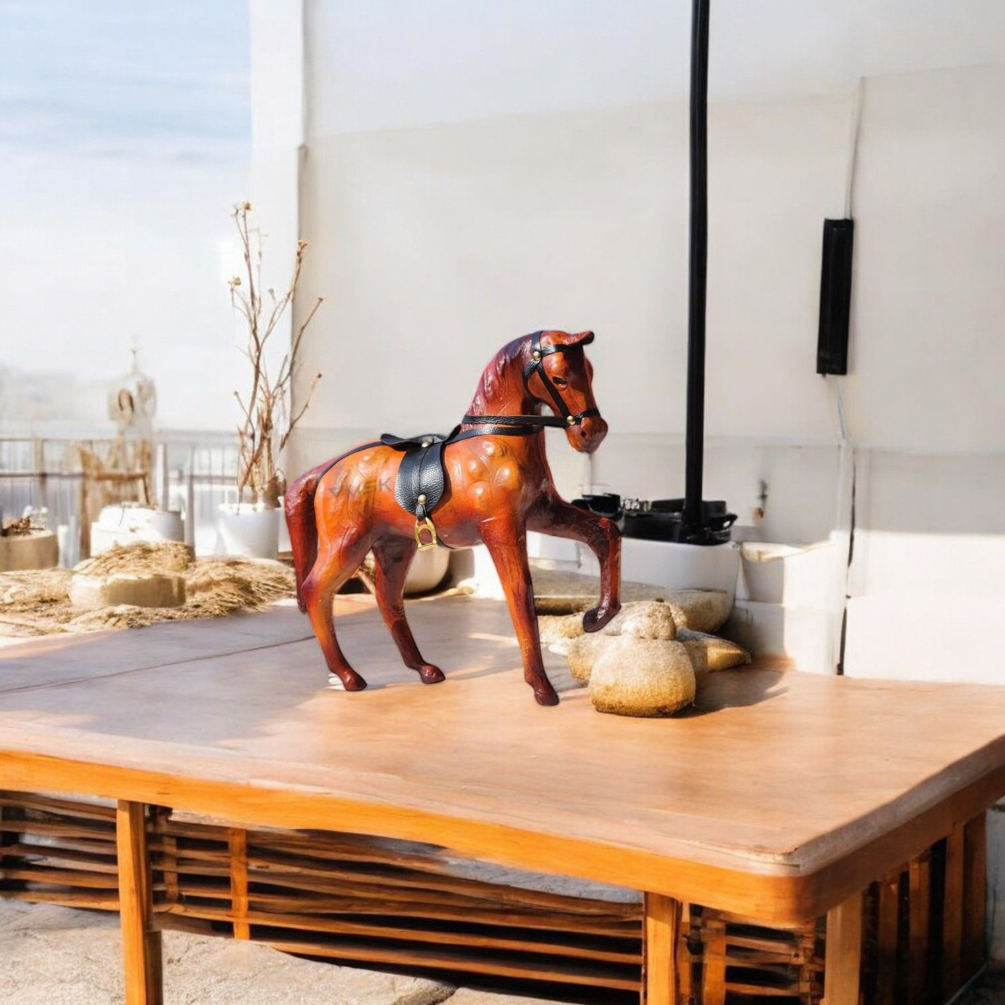 VMSK HandiCrafts Shivaji's Horse | 12” Inch | Brown | Decorative Showpiece