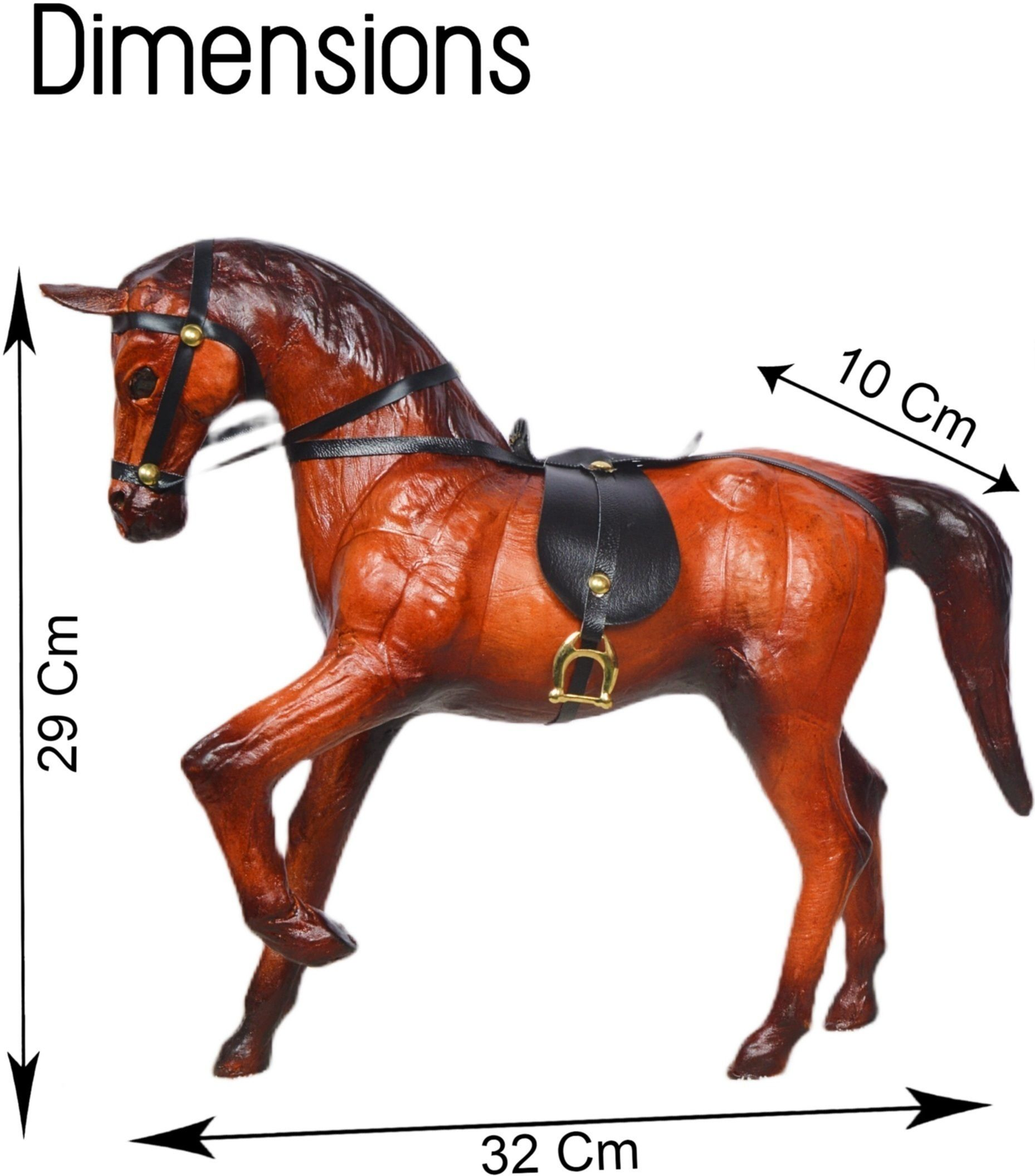 VMSK HandiCrafts Shivaji's Horse | 12” Inch | Brown | Decorative Showpiece