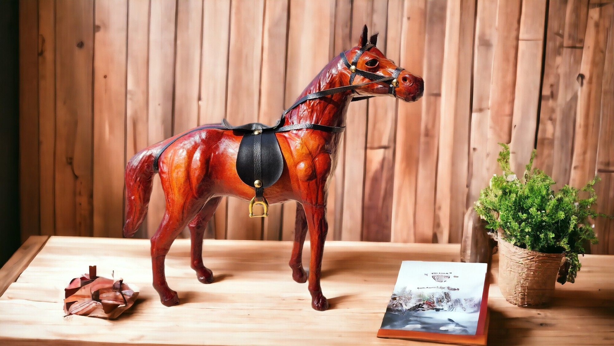 VMSK HandiCraft Standing Horse | 12” Inch | Brown | Decorative Showpiece