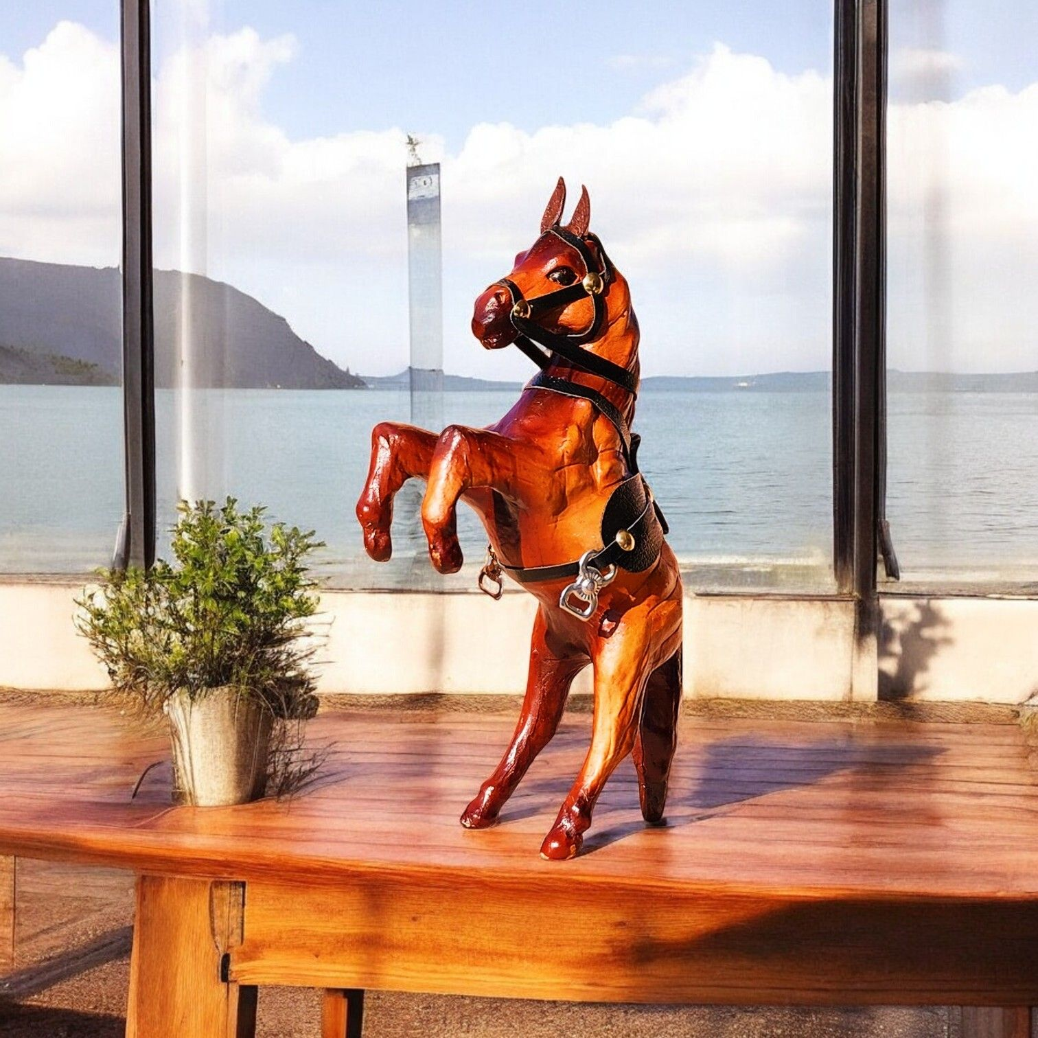VMSK HandiCraft Jumping Horse | 6” Inch | Brown | Decorative Showpiece
