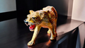 VMSK HandiCraft Walking Leopard | Leather | 18” Inch | Yellow & Black | Premium  Showpiece