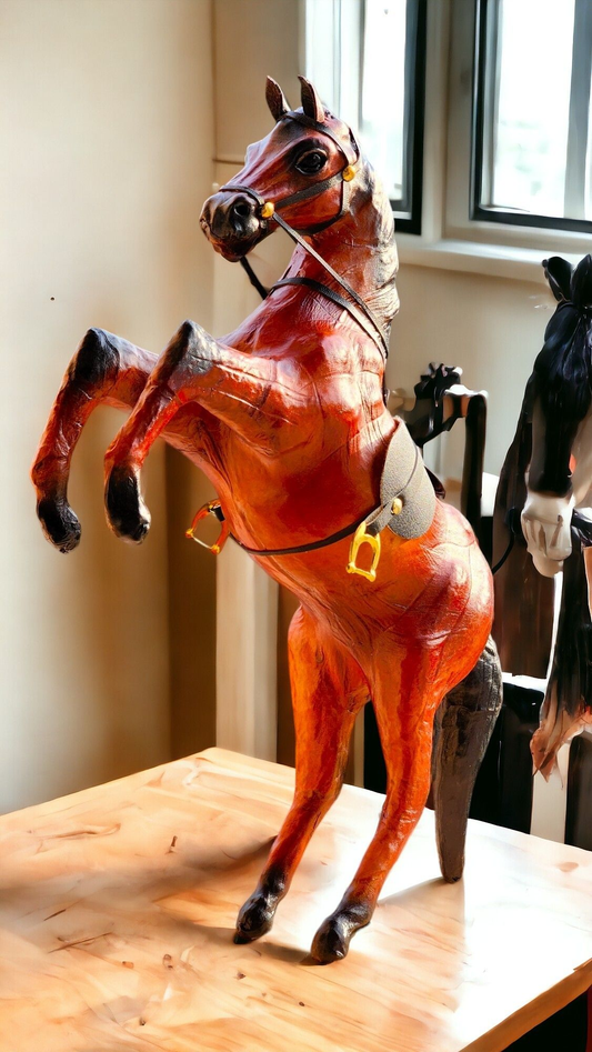 VMSK HandiCraft Jumping Horse | 12” Inch | Brown | Decorative Showpiece