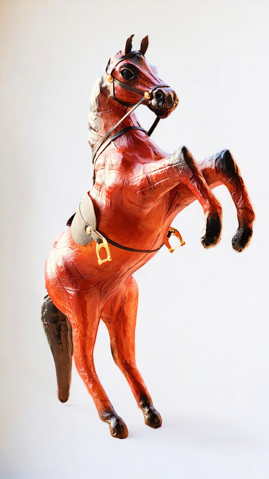 VMSK HandiCraft Jumping Horse | 12” Inch | Brown | Decorative Showpiece