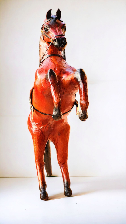 VMSK HandiCraft Jumping Horse | 12” Inch | Brown | Decorative Showpiece
