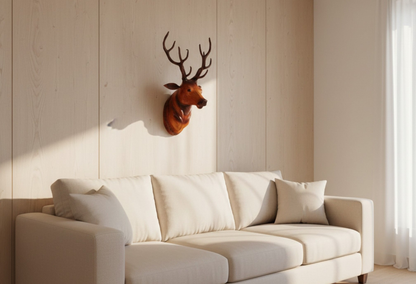 VMSK HandiCrafts Barasingha Deer Head | Wall Hanging Showpiece | 18” Inch | Brown | Decorative Showpiece